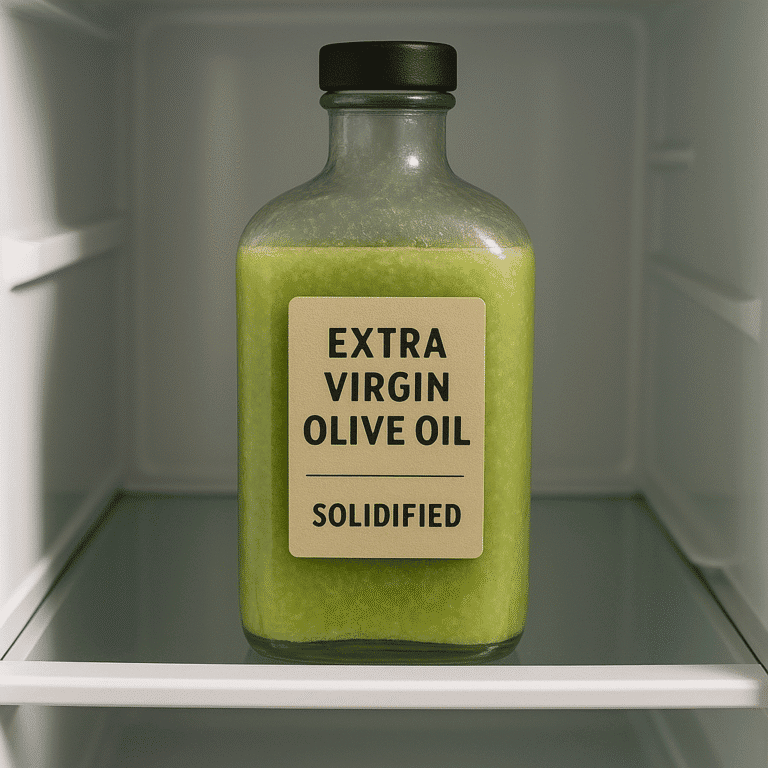 solidified olive oil in the fridge