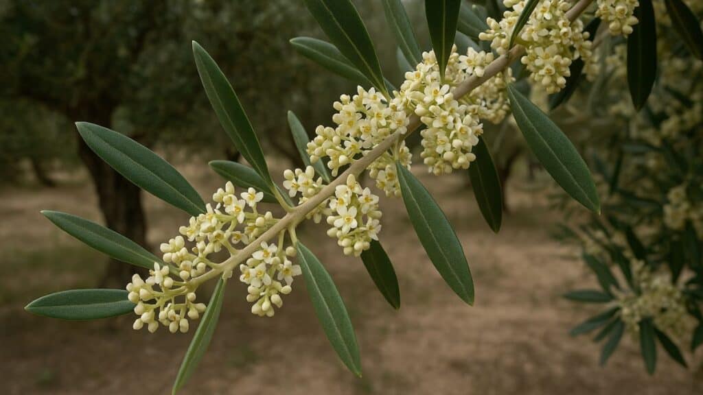 blooms on olive tree