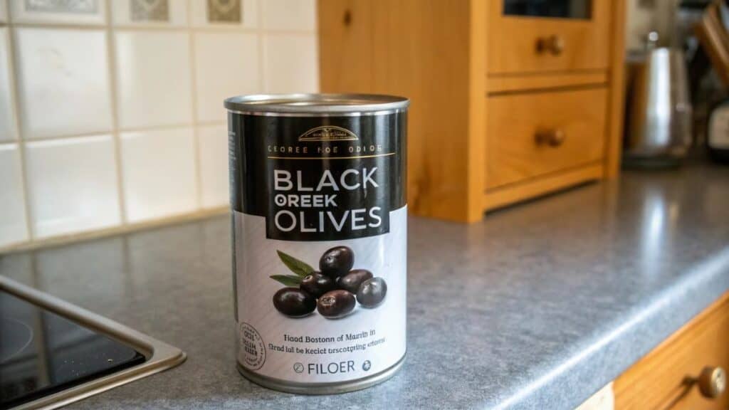 a can of black olives