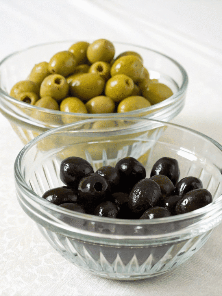 black vs green olives