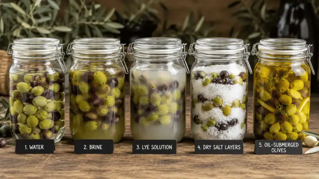 five curing methods for olives