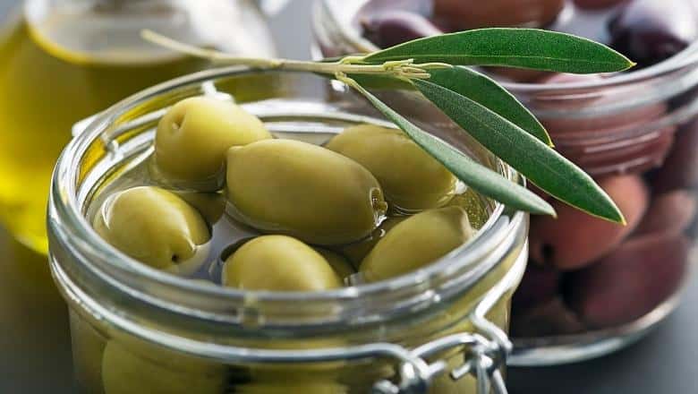 jar of preserved olives