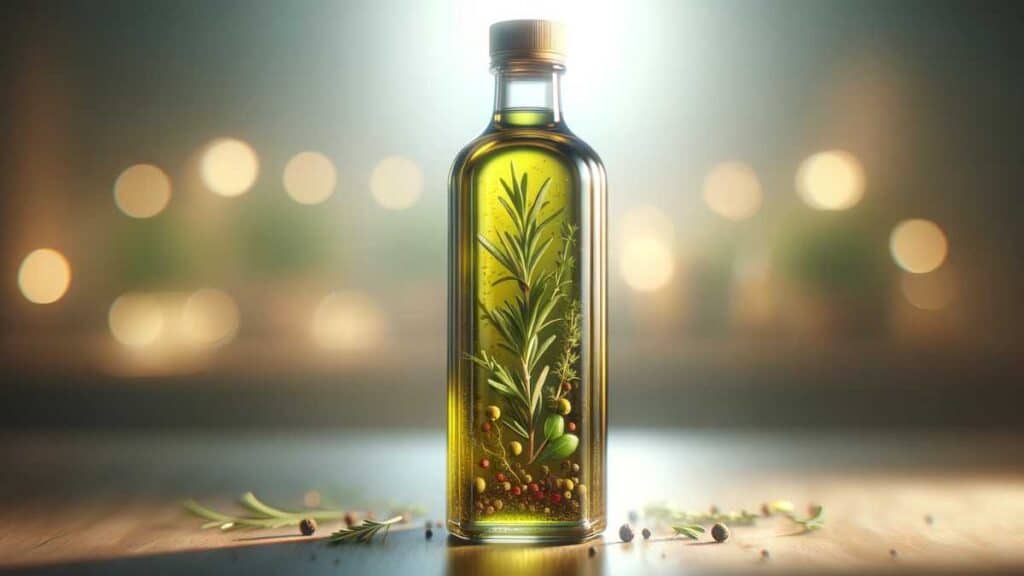 bottle of infused olive oil