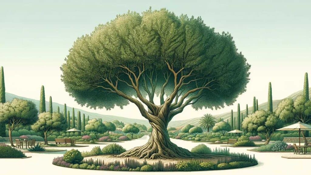 central leader olive tree shape