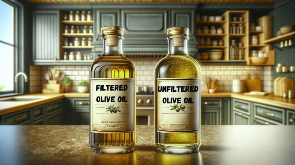 filtered and unfiltered olive oil