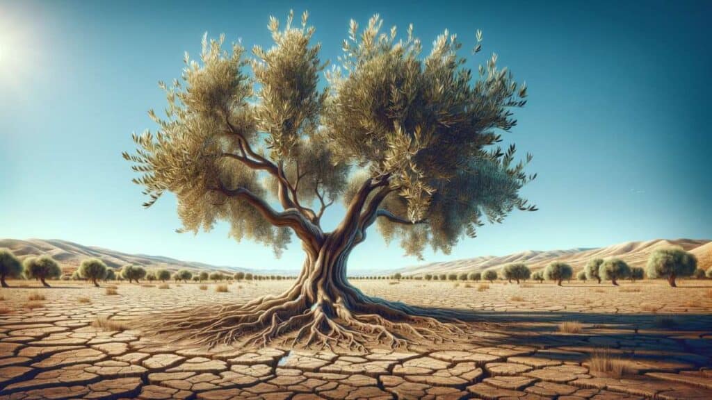 olive tree in drought
