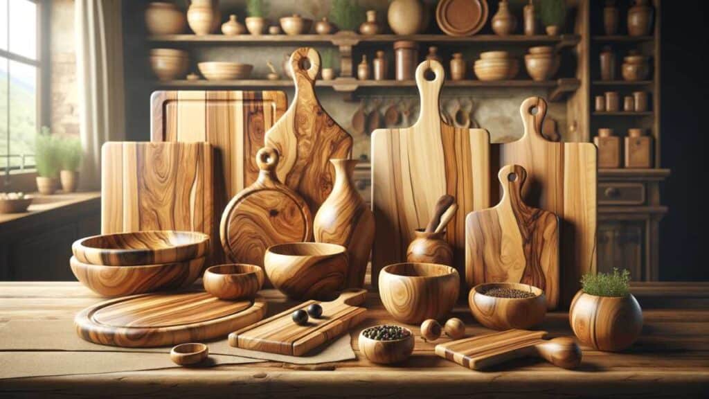 products made from olive wood