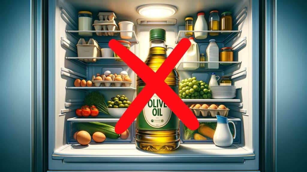 olive oil in refrigerator